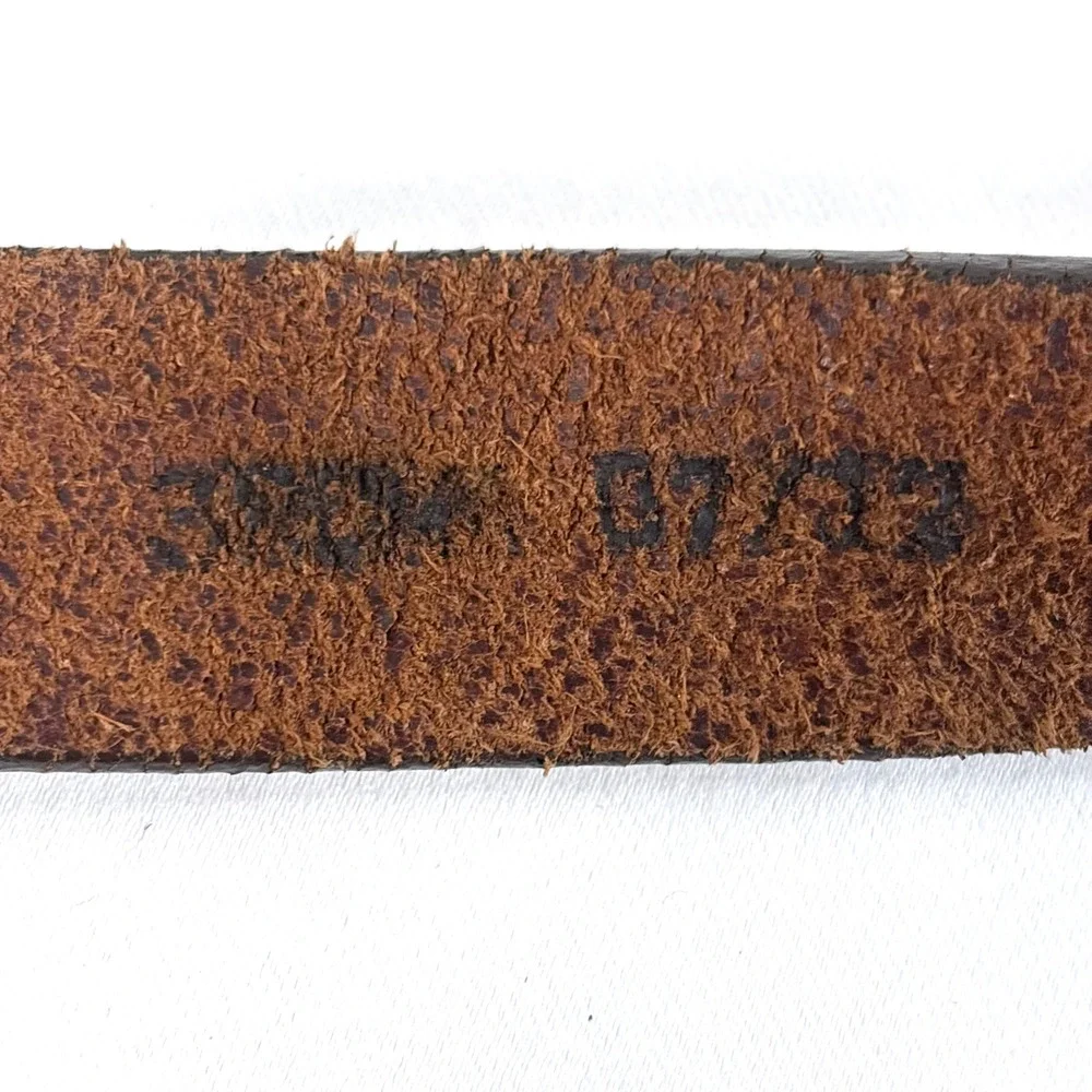 Justin Belt Brown Floral Embossed Top Grain Leather Western Made in USA 24 81980